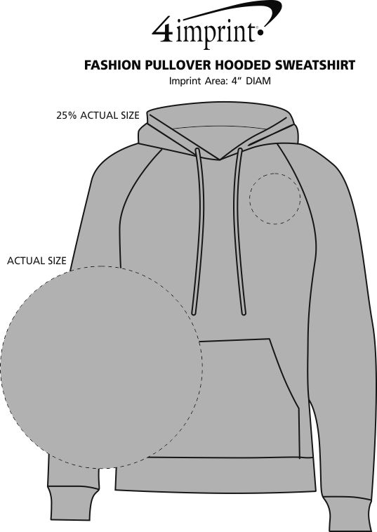 Imprint Area of Fashion Pullover Hooded Sweatshirt
