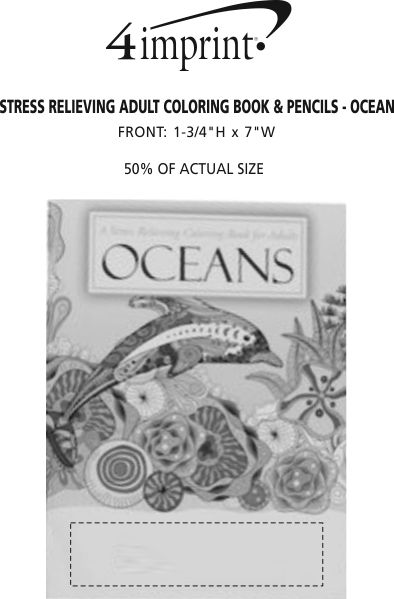 Imprint Area of Stress Relieving Adult Coloring Book & Pencils - Oceans