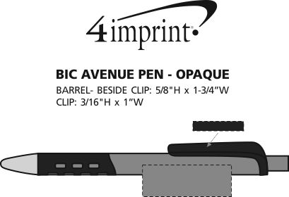 Imprint Area of Bic Avenue Pen - Opaque