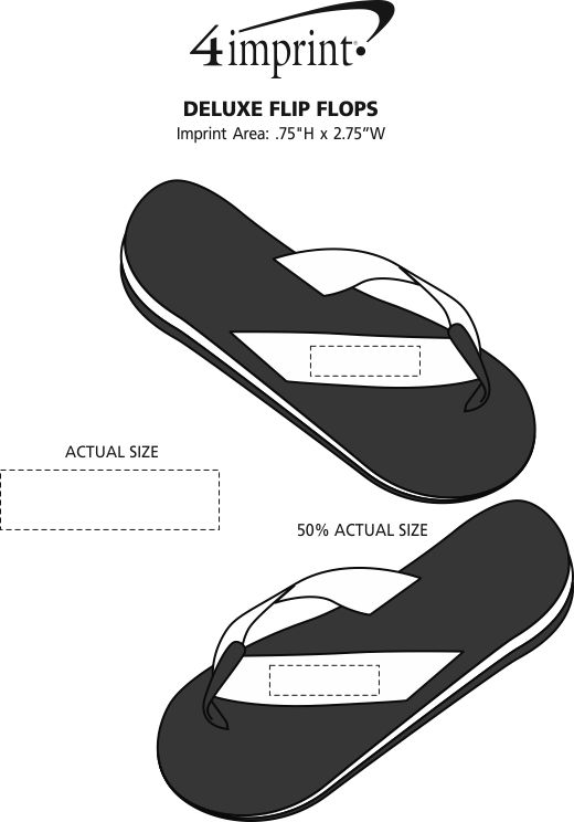 Imprint Area of Deluxe Flip Flops