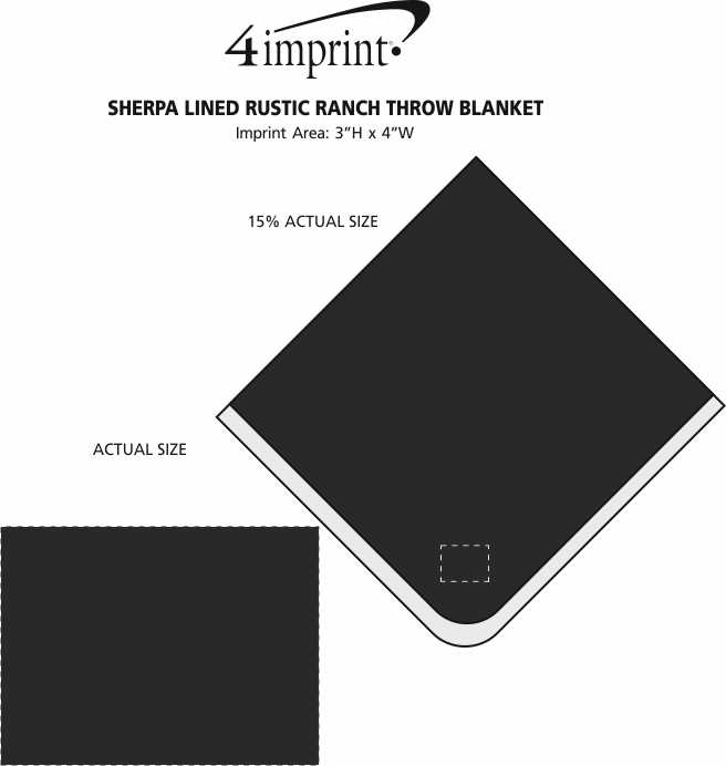Imprint Area of Sherpa Lined Rustic Ranch Throw Blanket