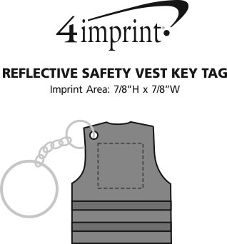 Imprint Area of Reflective Safety Vest Keychain