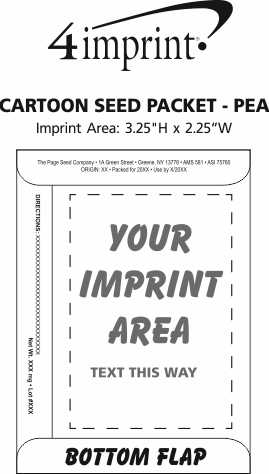 Imprint Area of Cartoon Seed Packet - Pea