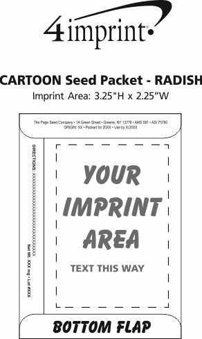 Imprint Area of Cartoon Seed Packet - Radish