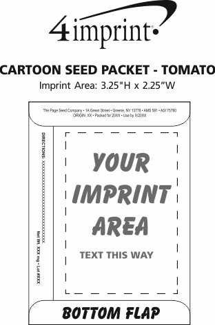 Imprint Area of Cartoon Seed Packet - Tomato