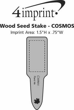 Imprint Area of Wood Seed Stake - Cosmos