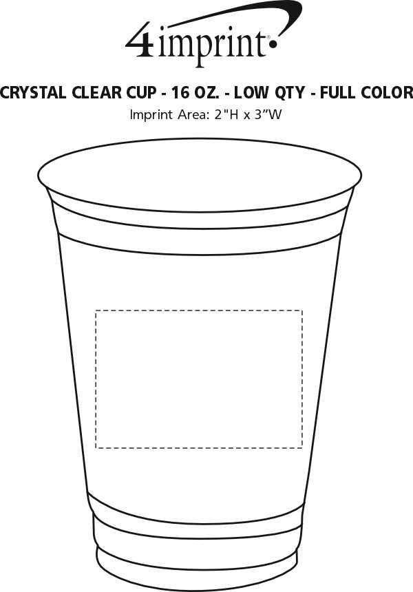 Imprint Area of Crystal Clear Cup - 16 oz. - Low Qty - Full Color