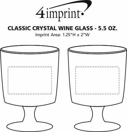 Imprint Area of Classic Crystal Wine Glass - 5.5 oz.