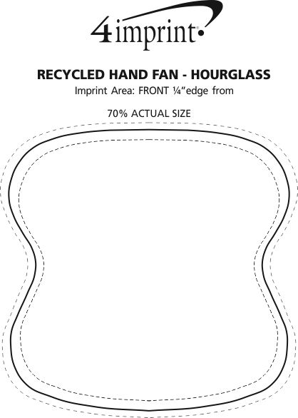 Imprint Area of Kraft Back Hand Fan - Hourglass