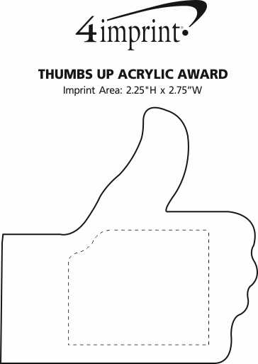 Imprint Area of Thumbs Up Acrylic Award