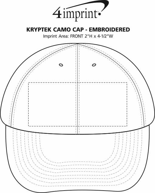 Imprint Area of Kryptek Camo Cap - Embroidered
