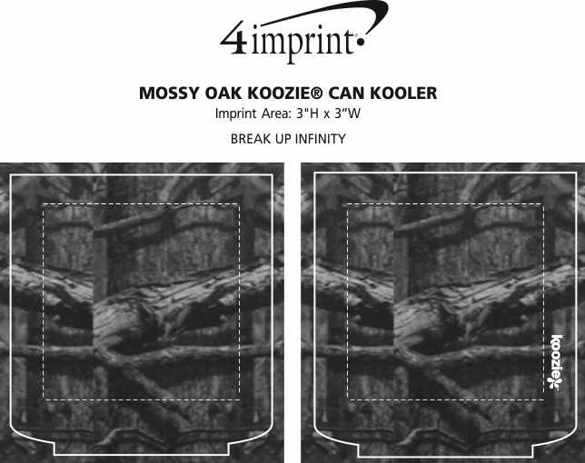 Imprint Area of Mossy Oak Koozie® Can Kooler