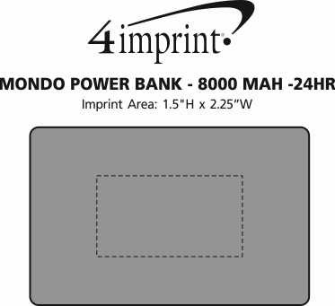 Imprint Area of Mondo Power Bank - 24 hr