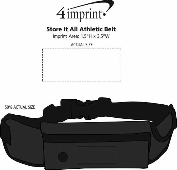 Imprint Area of Store It All Athletic Belt