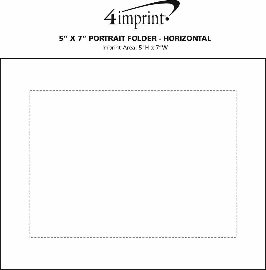 Imprint Area of 5" x 7" Portrait Folder - Horizontal
