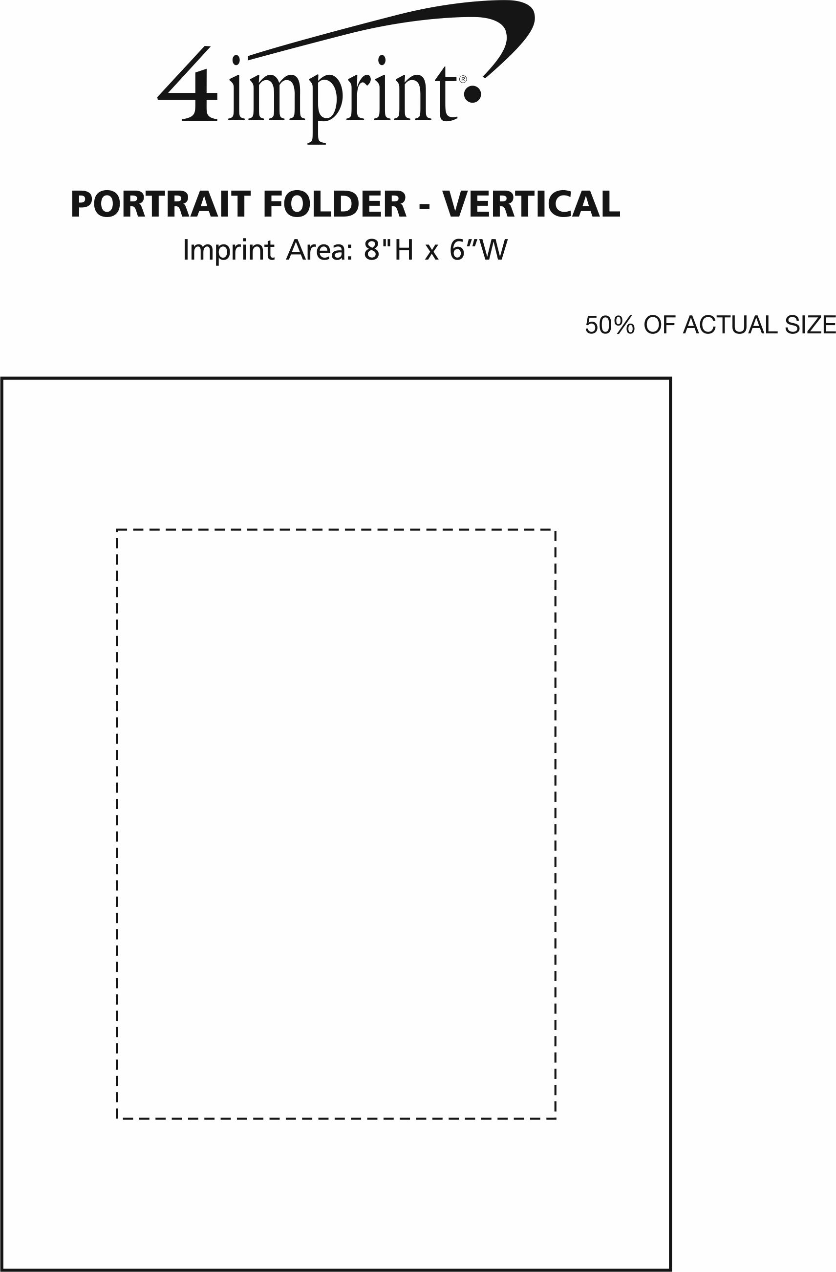 Imprint Area of 5" x 7" Portrait Folder - Vertical