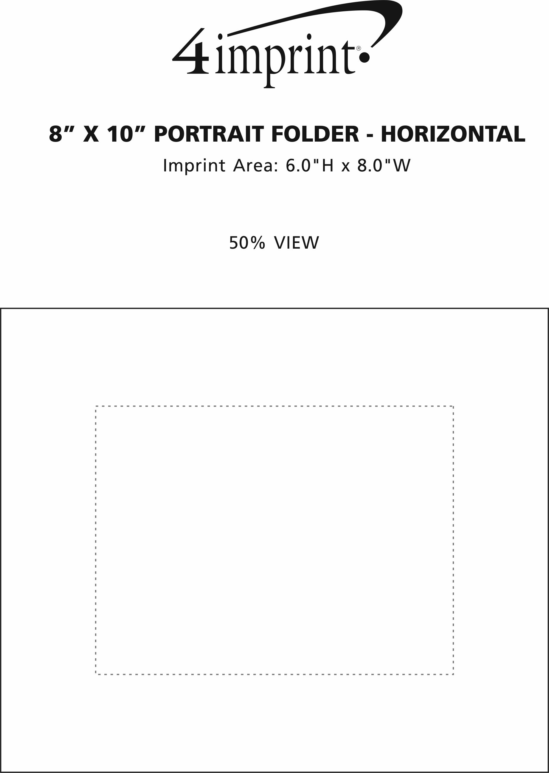 Imprint Area of 8" x 10" Portrait Folder - Horizontal