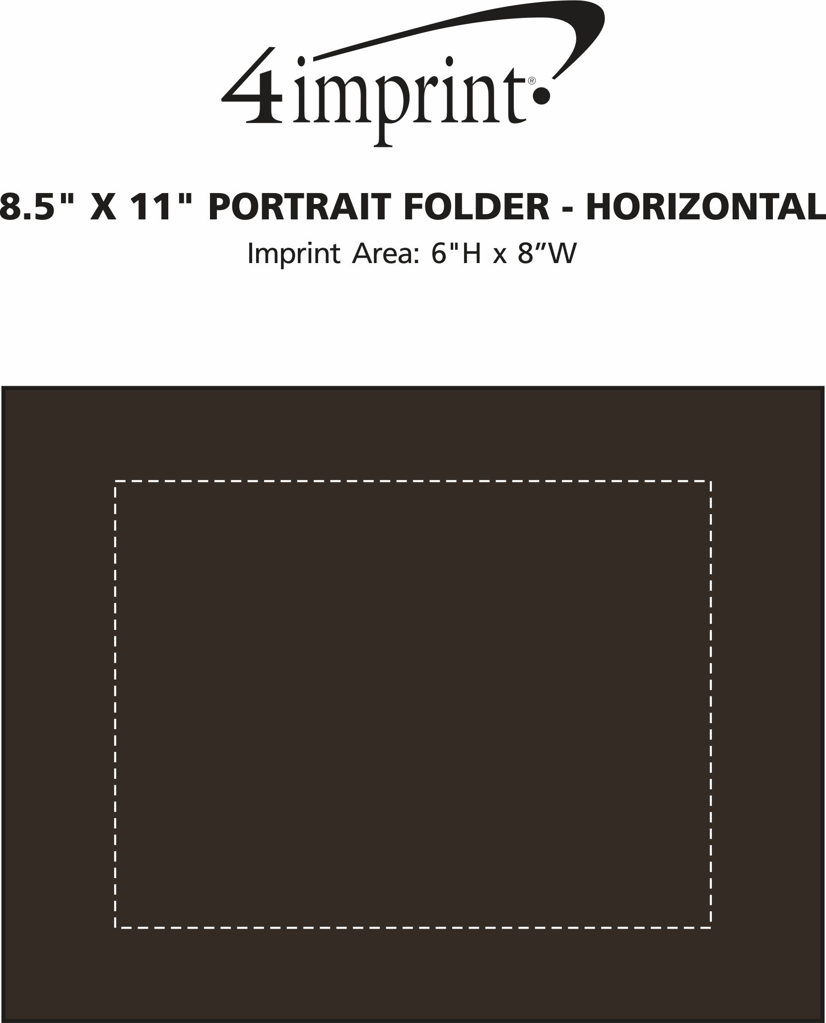 Imprint Area of 8-1/2" x 11" Portrait Folder - Horizontal
