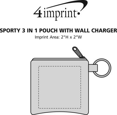 Imprint Area of Sporty 3-in-1 Pouch with Wall Charger