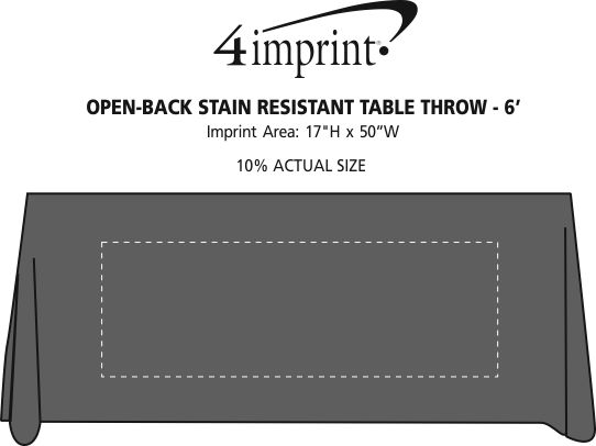 Imprint Area of Serged Open-Back Stain Resistant Table Throw - 6'