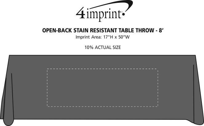 Imprint Area of Serged Open-Back Stain Resistant Table Throw - 8'