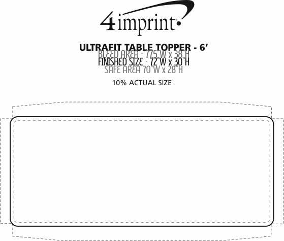 Imprint Area of UltraFit Table Topper - 6'