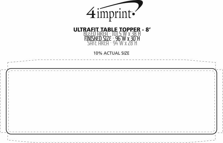 Imprint Area of UltraFit Table Topper - 8'