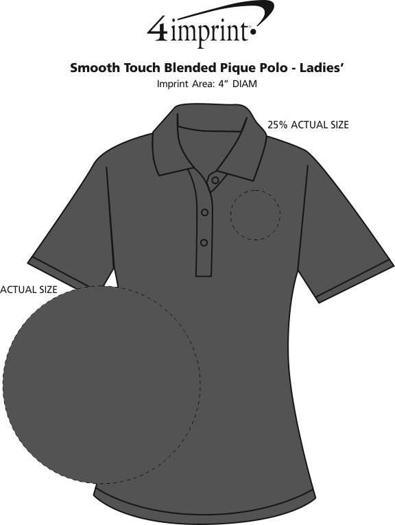 Imprint Area of Smooth Touch Blended Pique Polo - Ladies'
