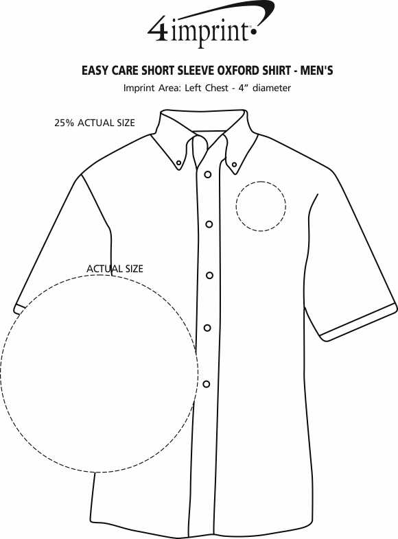 Imprint Area of Easy Care Short Sleeve Oxford Shirt - Men's