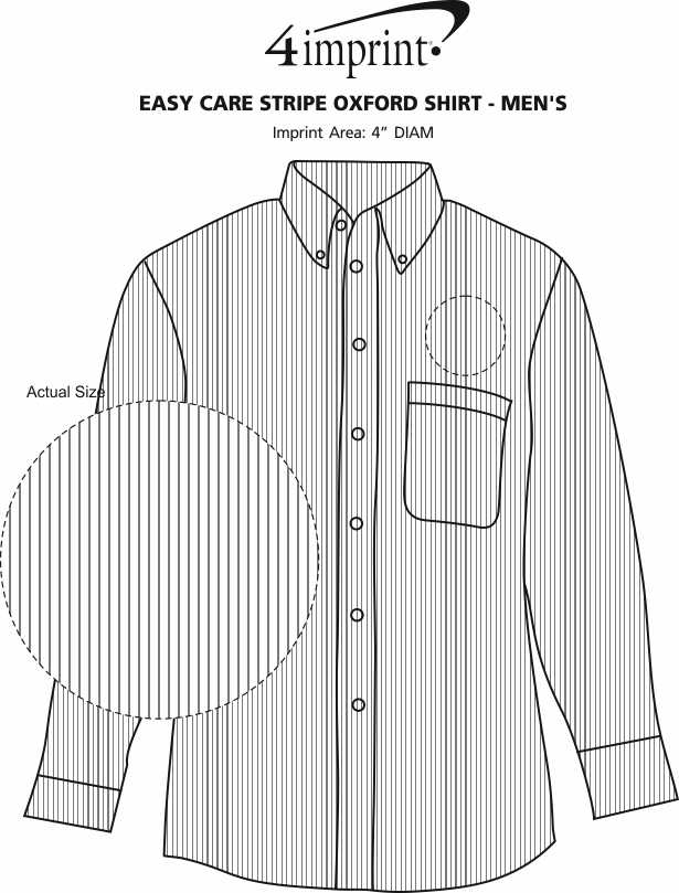 Imprint Area of Easy Care Stripe Oxford Shirt - Men's
