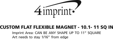 Imprint Area of Custom Flat Flexible Magnet - 10.1 - 11 SQ IN