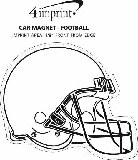 Imprint Area of Car Magnet - Football Helmet