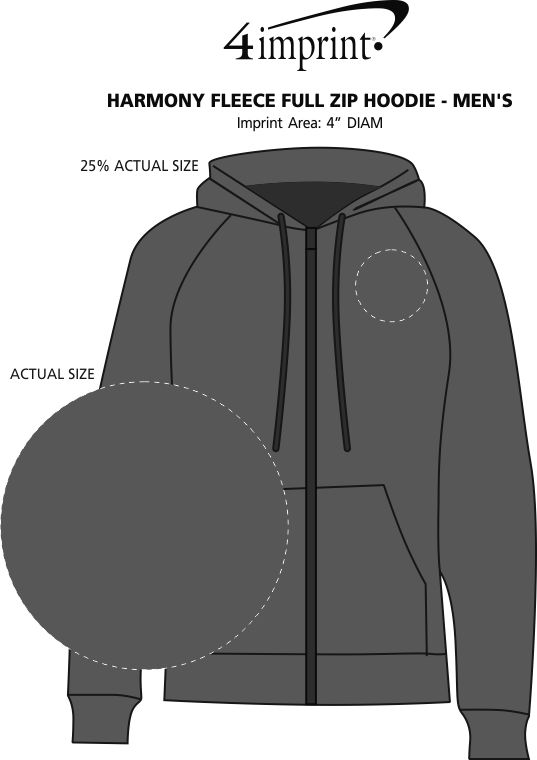 Imprint Area of Harmony Fleece Full-Zip Hoodie - Men's