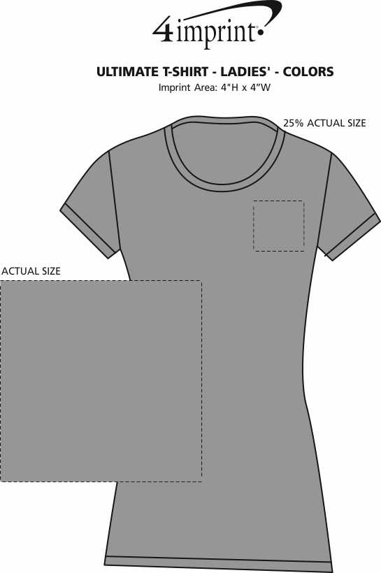 Imprint Area of Ultimate T-Shirt - Ladies' - Colors