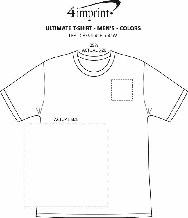Imprint Area of Ultimate T-Shirt - Men's - Colors - Screen