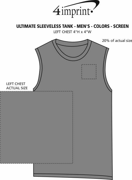 Imprint Area of Ultimate Sleeveless Tank - Men's - Colors - Screen