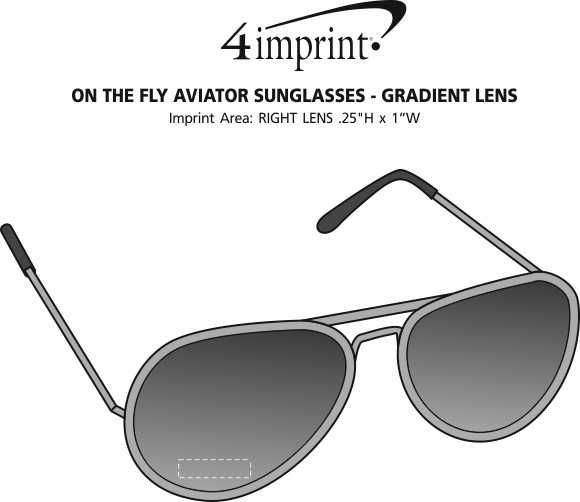 Imprint Area of On the Fly Aviator Sunglasses - Gradient Lens