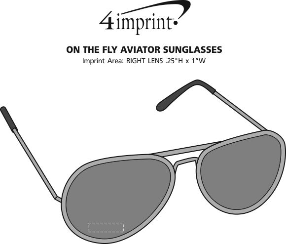 Imprint Area of On The Fly Aviator Sunglasses