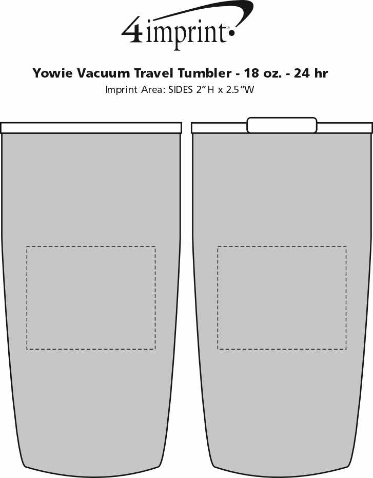 Imprint Area of Yowie Vacuum Travel Tumbler - 18 oz. - 24 hr