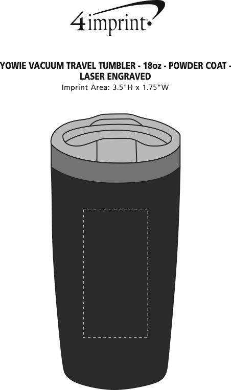 Imprint Area of Yowie Vacuum Travel Tumbler - 18 oz. - Powder Coat - Laser Engraved