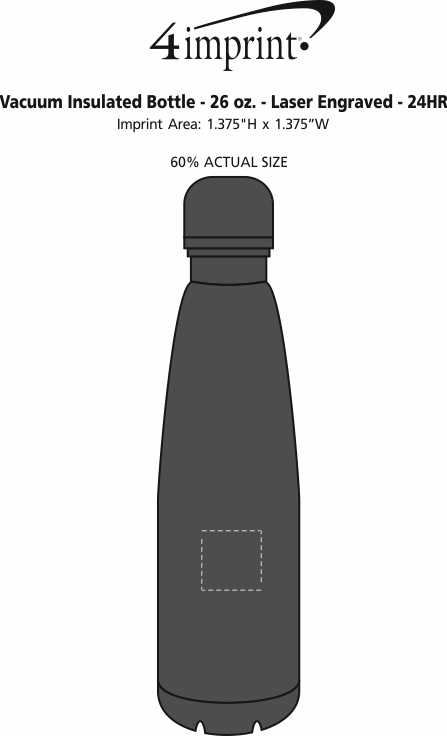 Imprint Area of Vacuum Insulated Bottle - 26 oz. - Laser Engraved - 24 hr