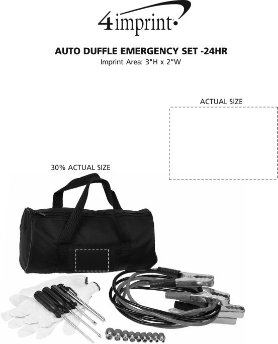 Imprint Area of Auto Duffel Emergency Set - 24 hr