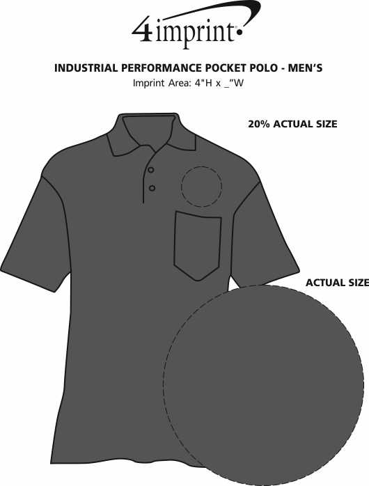 Imprint Area of Industrial Performance Pocket Polo - Men's