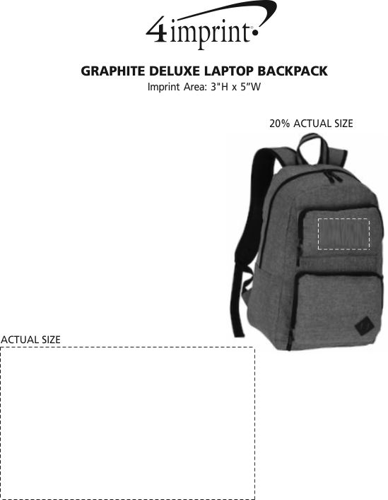 Imprint Area of Graphite Deluxe Laptop Backpack