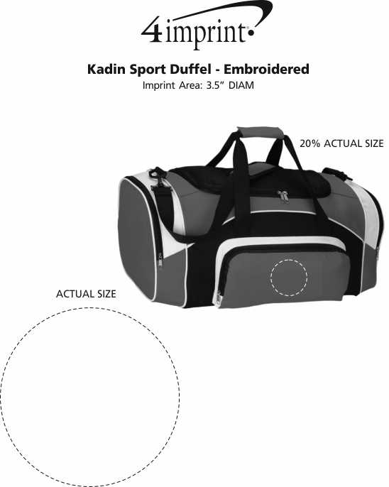 Imprint Area of Kadin Sport Duffel - Embroidered