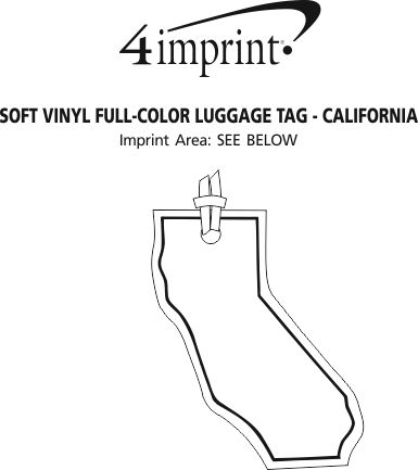 Imprint Area of Soft Vinyl Full-Color Luggage Tag - California