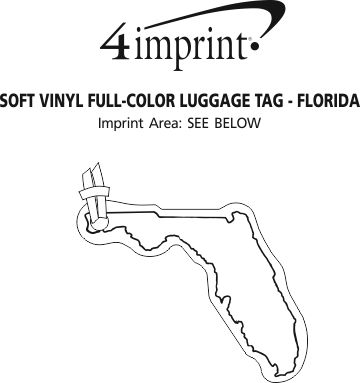 Imprint Area of Soft Vinyl Full-Color Luggage Tag - Florida