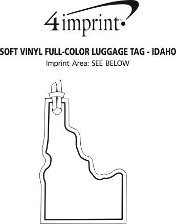 Imprint Area of Soft Vinyl Full-Color Luggage Tag - Idaho