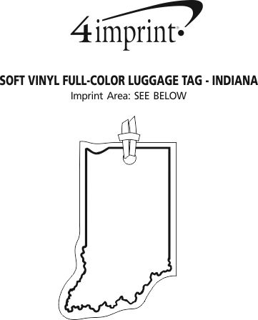Imprint Area of Soft Vinyl Full-Color Luggage Tag - Indiana