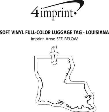 Imprint Area of Soft Vinyl Full-Color Luggage Tag - Louisiana